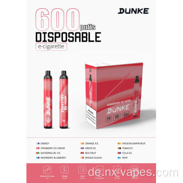 Dunke M41 TPD Heißverkauf Einweg 600 -Puffs Vape